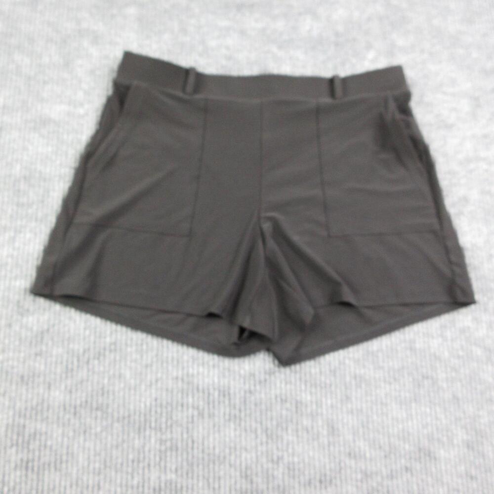 White House Black Market Shorts Womens L Black Chino Belted Pleated 35x4* NWT